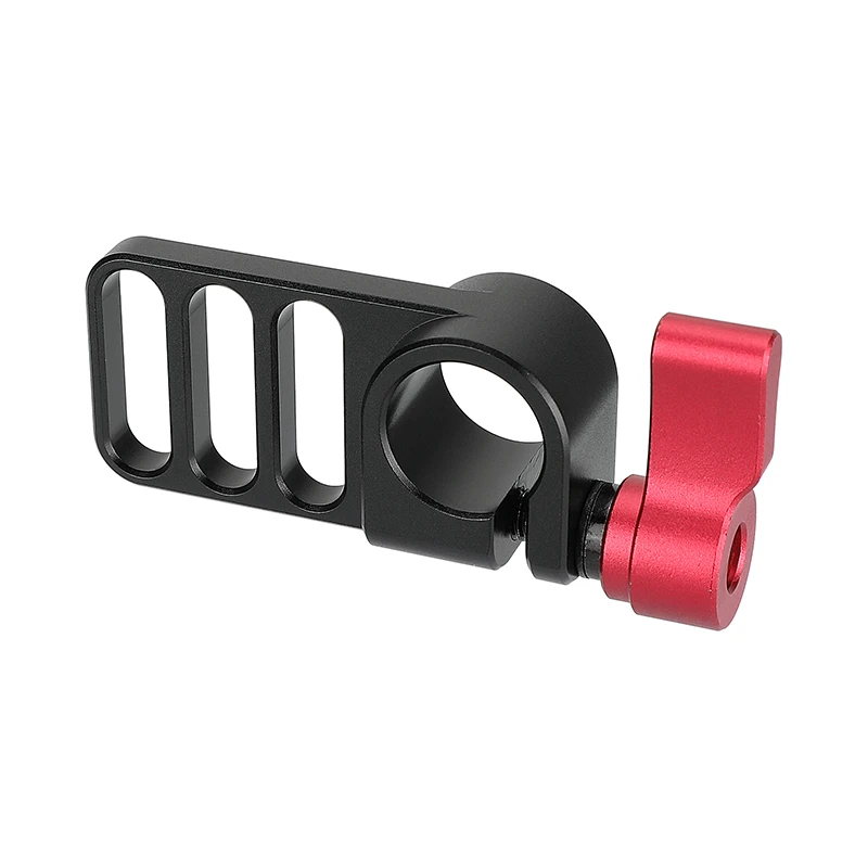 CAMVATE 15mm adattatore per morsetto a stelo singolo Railblock con scanalature di montaggio da 1/4 "-20 e manopola a vite zigrinata rossa/nera per fotocamera/Monitor
