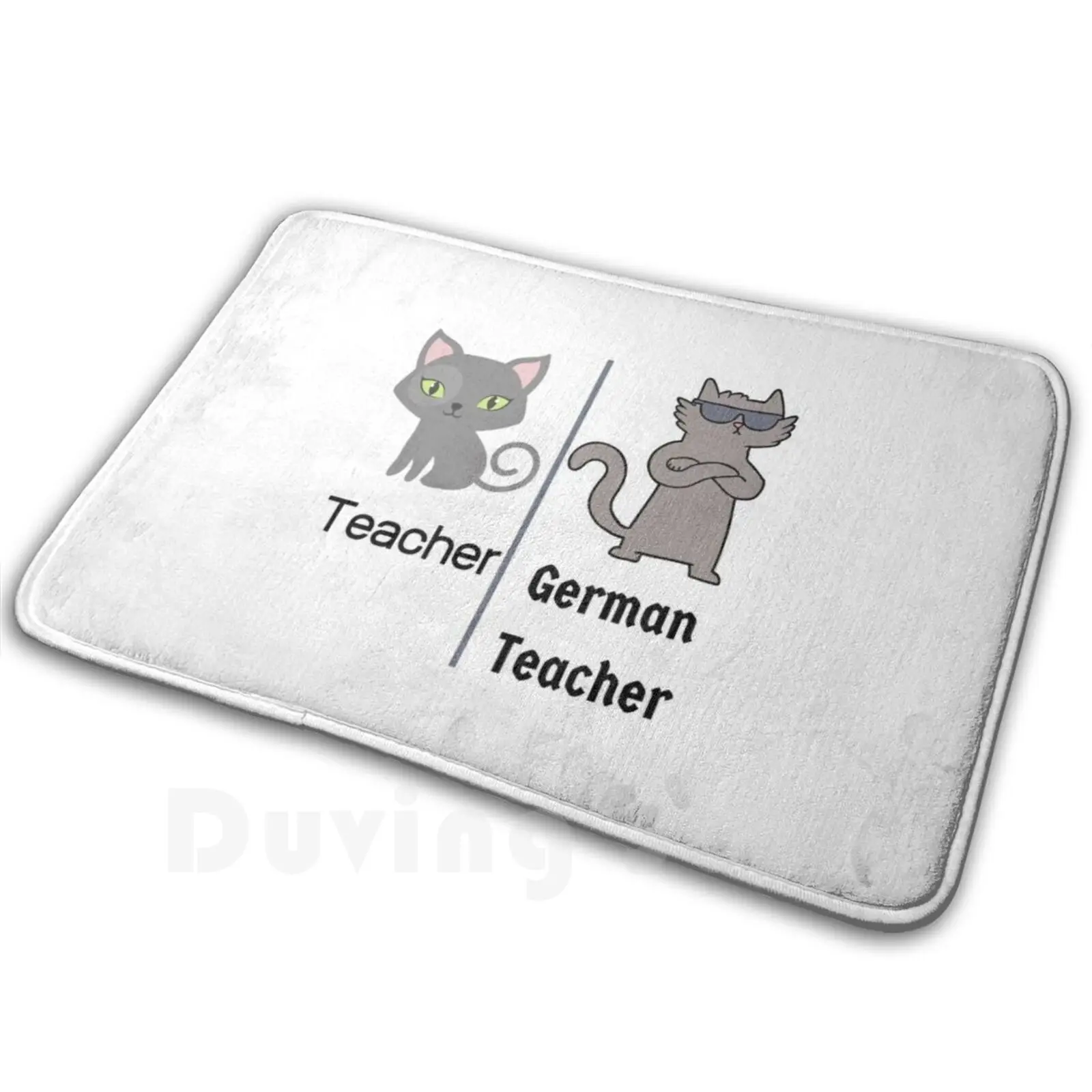 German Teacher Cool Cat Deutschlehrer Deutschlehrerin Mat Rug Carpet Anti-Slip Floor Mats Bedroom German Teacher Germany