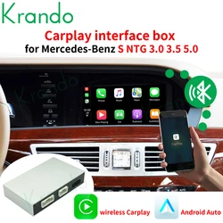 Krando Wireless Apple CarPlay Android Auto Box di Interfaccia Per Mercedes Benz Classe S W221 2009 - 2013 NTG 3.0 3.5 5.0 Controllo Siri