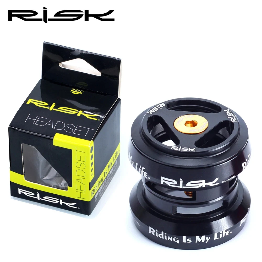 RISK DH341 Road Bicycle 34mm Straight Head Tube Frame AL Alloy Bike Headset Double Bearing For 28.6mm 1-1/8\