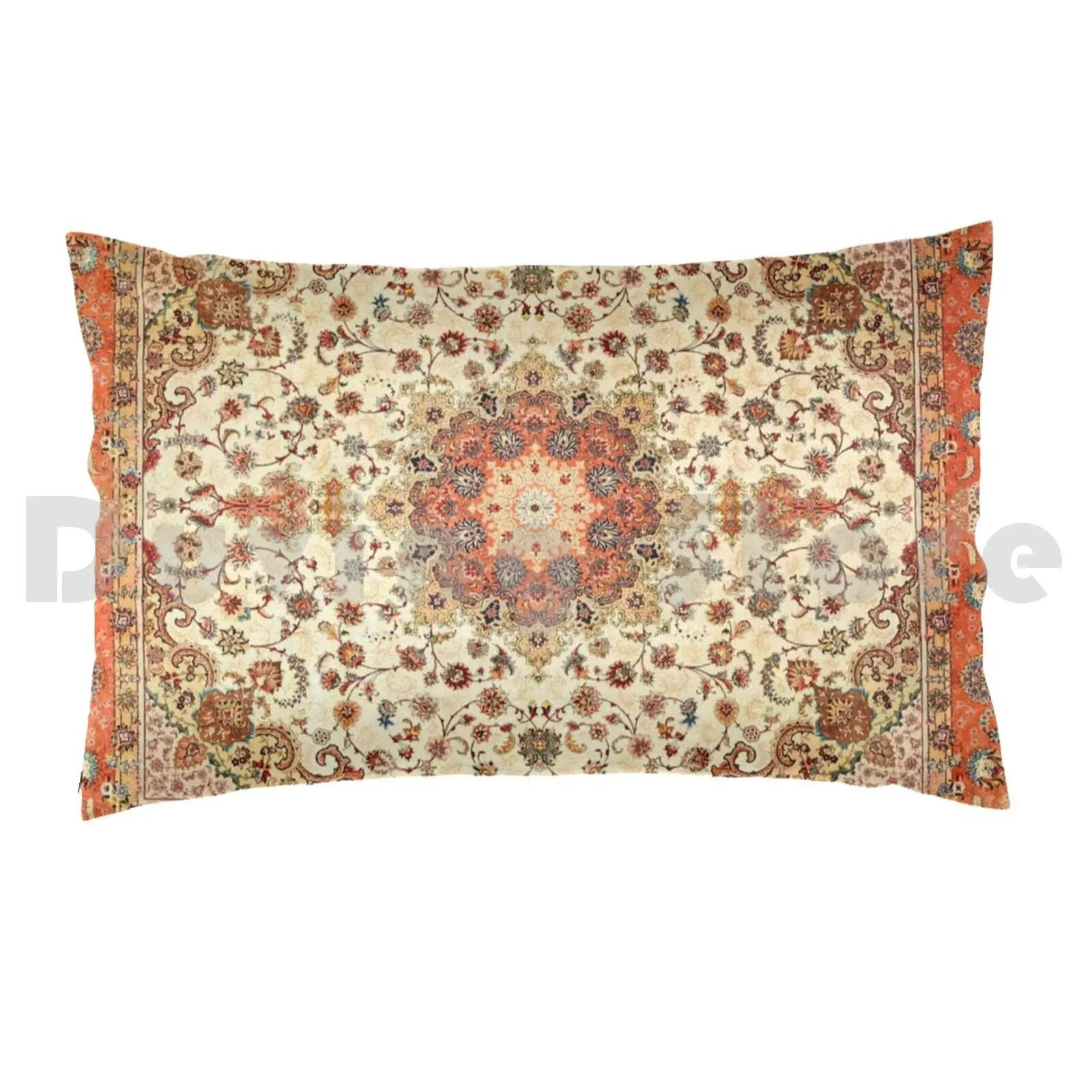 Orange Traditional Moroccan Artwork Style.Pillow case Moroccan Sahara Boho Hippie Bohemian