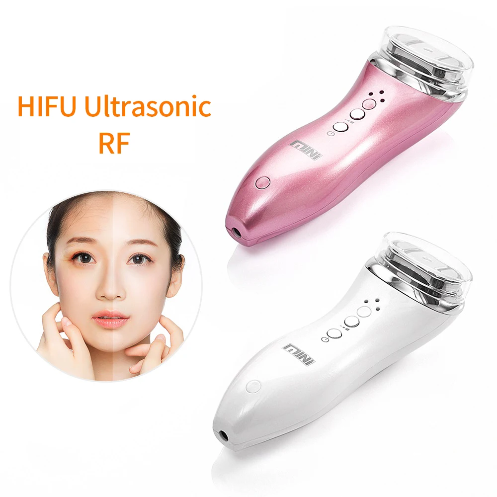 Mini Hifu Ultrasonic Facial Skin Care Face Lifting RF Radio Frequency Skin Rejuvenation Anti Wrinkle Removal Tightening Therapy