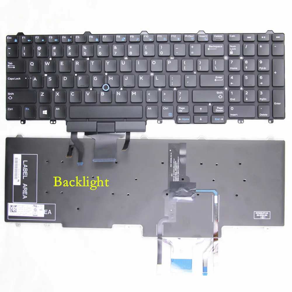 100% US Klawiatura Angielska do Laptopa Dell Latitude E5550 E5570 E5580 E5590 E5591 Precision 3510 7510 7710 7720 7520 3520 P48F