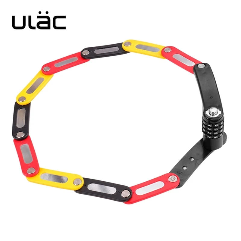 ULAC Folding Bicycle Lock Bike Password Lock Anti-thief Lock Bicycle Steel Lock Scooter Lock Portable MTB Bike Cable Locks