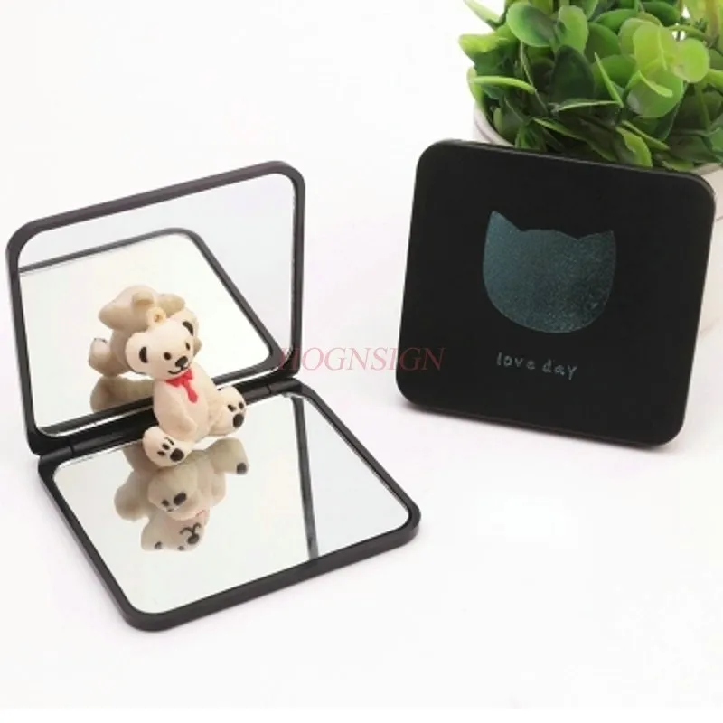 Small Mirror Portable Double Sided Folding Mirror Beauty Makeup Small Mirror Cute Girl Dressing Princess Sale