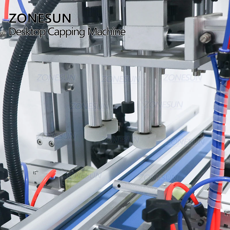 ZONESUN Automatic Desktop Liquid Soap Shampoo Plastic Glass Bottle Duckbill Screw Cover Capping Commercial Packing Machine