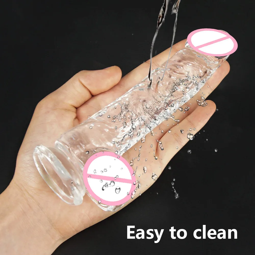 Realistic Silicone Dildo Jelly Dildo Sex Toy For Women With Thick Glans Real Dong With Powerful Suction Cup Stiff Cock Sex Toys