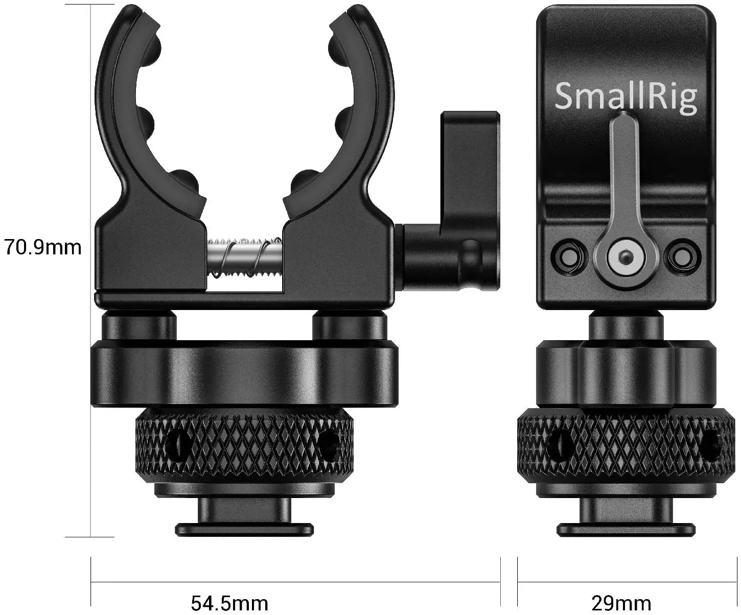 SmallRig Quick Release Cold Shoe Microphone Clamp Shot gun Microphone Holder with soft silicone to absorb bumps & noise BSM2352