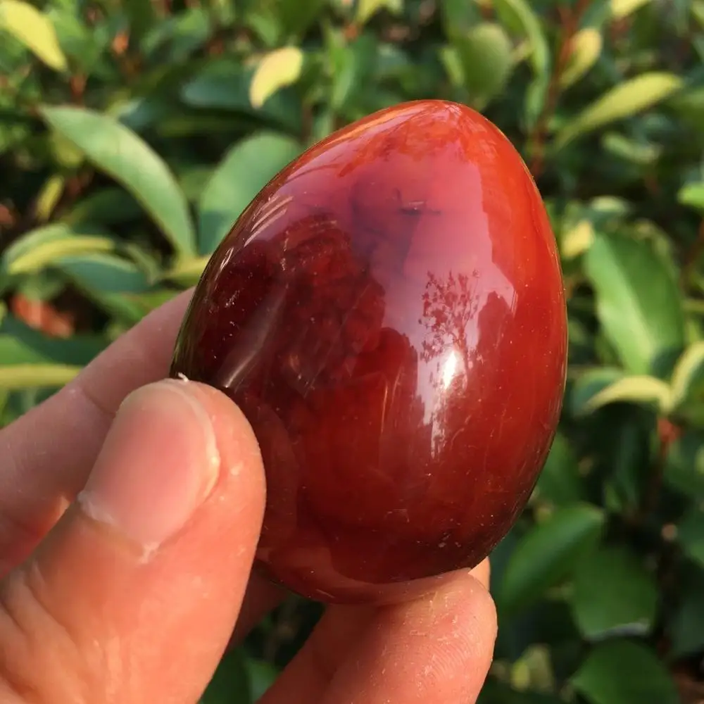 Natural Agate Natural Red Onyx Polished Crystal Egg Healing