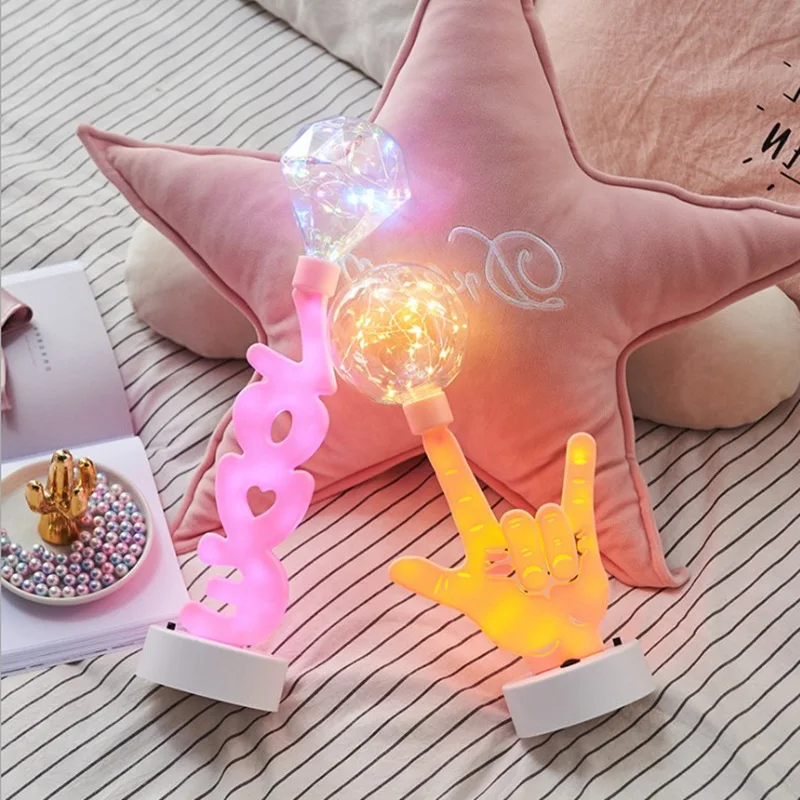 Gesto amore LED Neon Light Sign con telecomando confessione creativa Wedding Nightlight Party Decor Room Table Gift