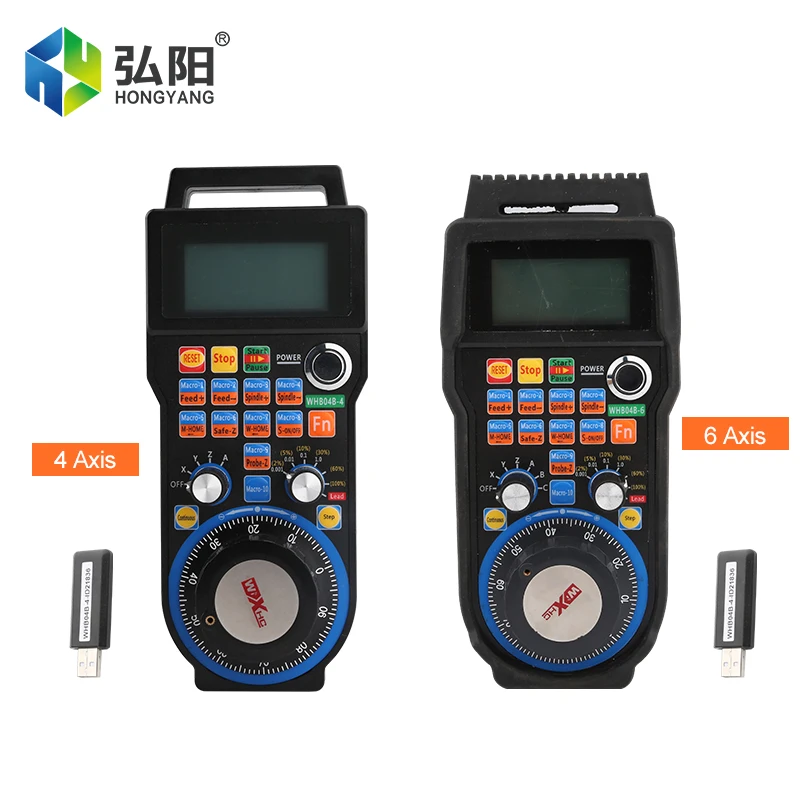XHC WHB04B ไร้สาย Handwheel Mach3 MPG ระงับเครื่องกัด CNC Handwheel 4 แกน 6 แกน SB ตัวรับสัญญาณ 40 เมตร