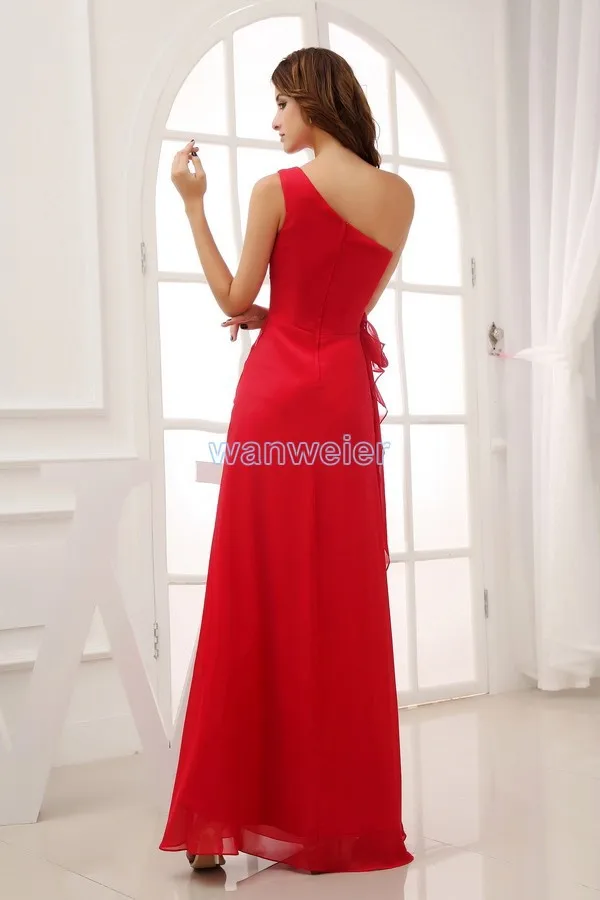 

free shipping 2014 new design floor length brides maid dress graduation dresses formal dress sexy red chiffon Bridesmaid Dresses