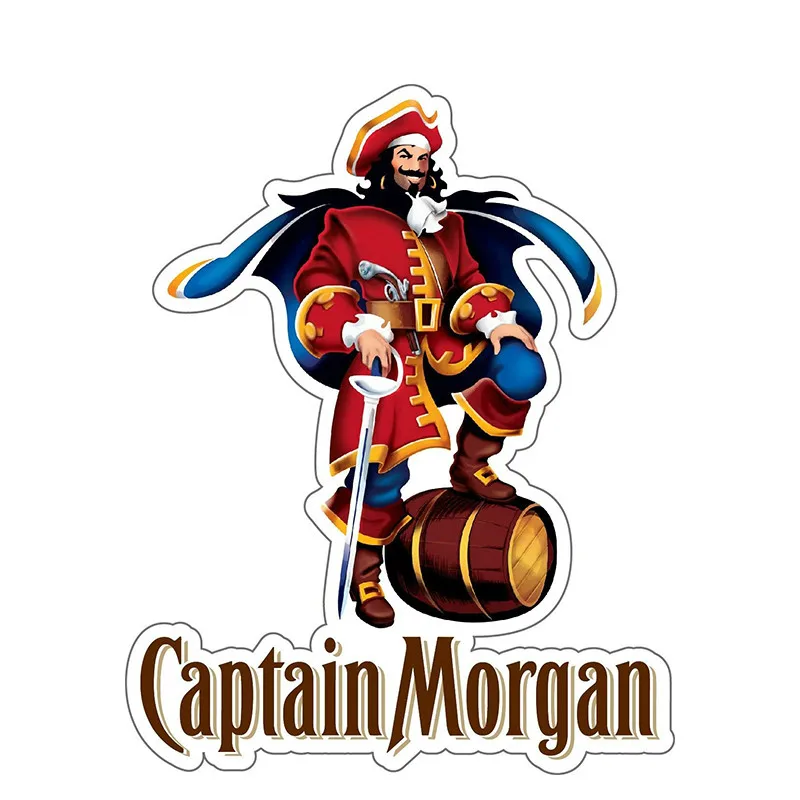 CAPTAIN MORGAN Colorful Car Stickers and Decals Rum Alcohol Car Bumper Bar Personality Waterproof Accessories KK13*13cm