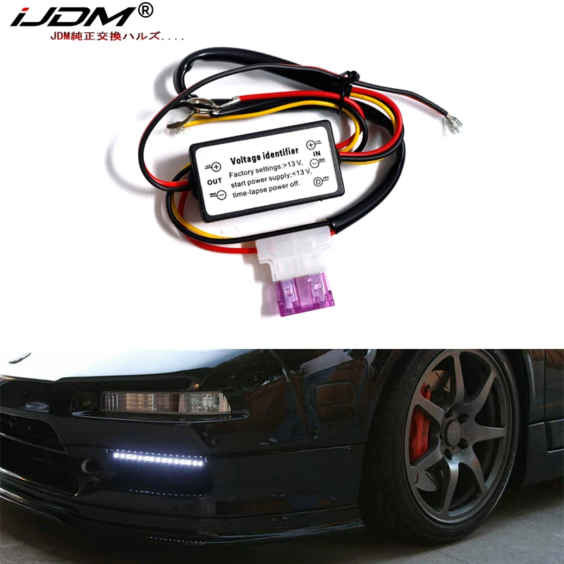 iJDM (1) LED Daytime Running Light Automatic On/Off Switch Controller Module Box (Enable DRL Turn On When Engine Starts)