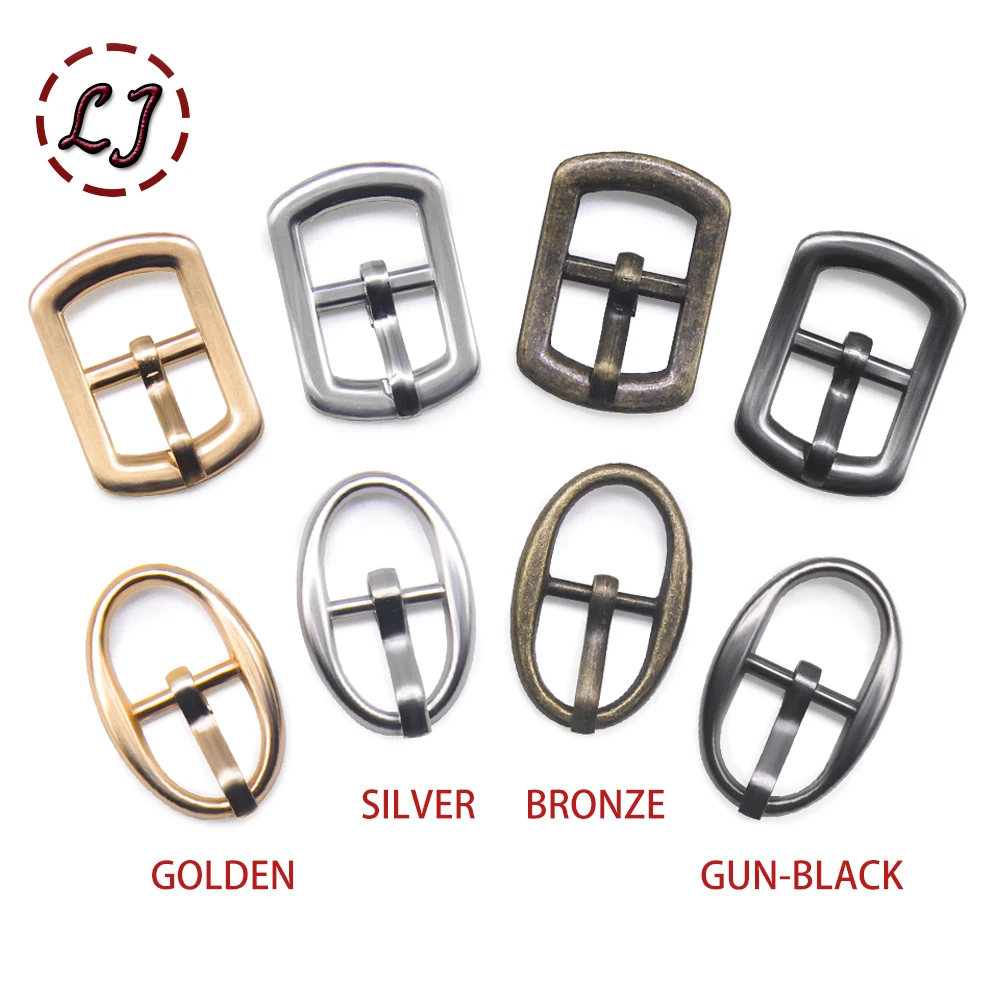 30pcs 10mm Silver Bronze Gold Oval Metal Small Pin Buckle for Children Women Shoes Doll Belt Garment Sew On DIY Accessory