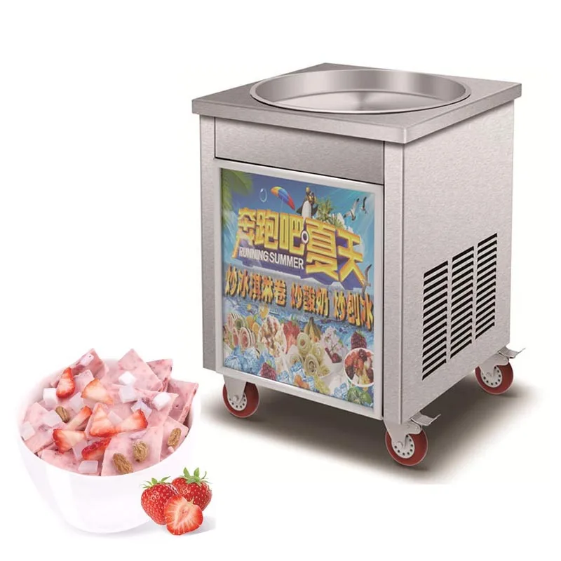 

Electric Fried Ice Machine Thai Fry Pan Fried Yogurt Ice Cream Rolled Machine Commercial Smoothie Machine 220V/110V