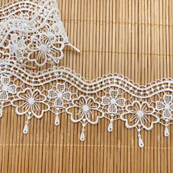 6.5Width Hollow Flower Tassel Lace Fabric Trim Ribbons Headdress Sewing DIY Lolita skirt Garment Decoration Accessory