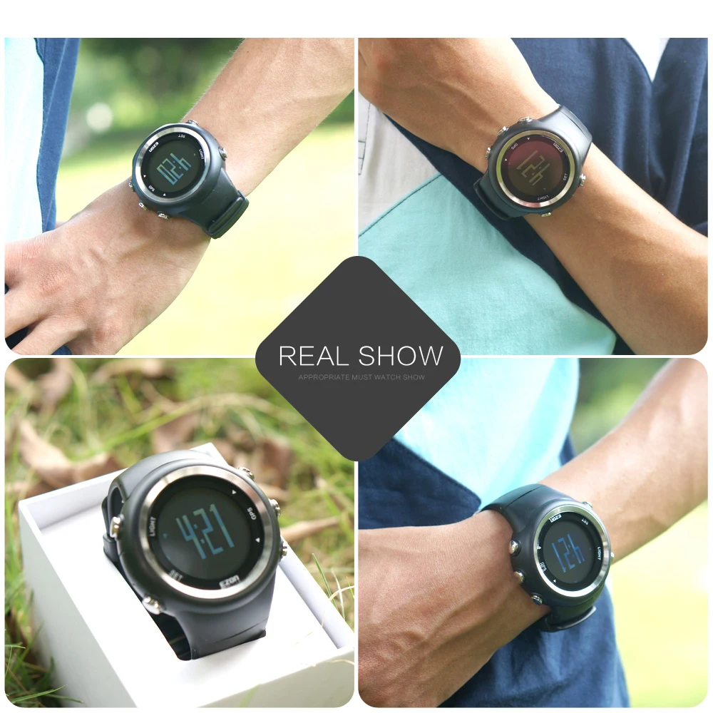 Reloj de pulsera deportivo Digital para hombre, cronómetro con GPS para correr, velocidad, ritmo, distancia, quema de calorías, resistente al agua hasta 50M, T031