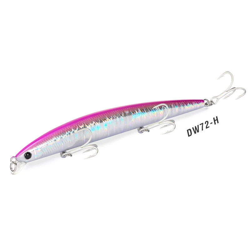 TSURINOYA Vissen Lokken DW72 125mm 14.3g Ondiep Bereik Drijvende Water Minnow Uitstekende Kwaliteit Harde Aas bas Vis zoutwater haak