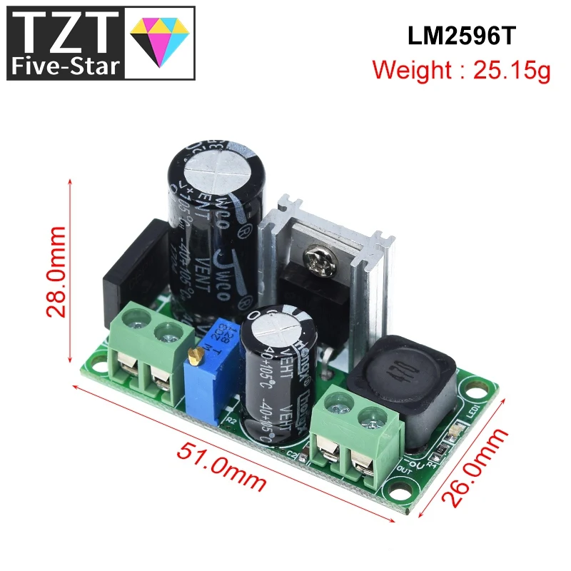 TZT 1/3PCS LM2596T LM2596HV DC-DC einstellbares Step-Down-3A-Stromversorgungsmodul DC 5V-50V, 3A Großer Strom Große Leistung – Detail 3