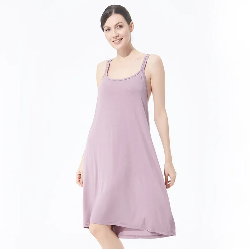 PLUS SIZE 4XL 5XL 6XL 7XL Modal Nightgown Women Sexy Spaghetti Strap Nightdress Soft Casual Sleepwear Bathrobe Summer Nightwear