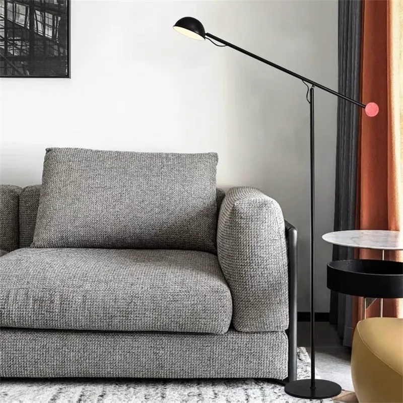 Nordic Long Arm Rocker Led Floor Lamp Designer Parlor Model Room Bedroom Sofa Corner Art Lighting Standing Light Indoor Fixture