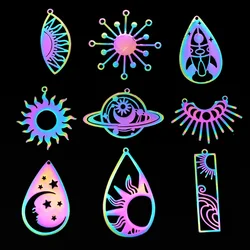 5pcs/lot 316 Stainless Steel Rainbow Sun Lightning Moutain DIY Earring Charm Pendant Wholesale Jewelry Eye Magic moon