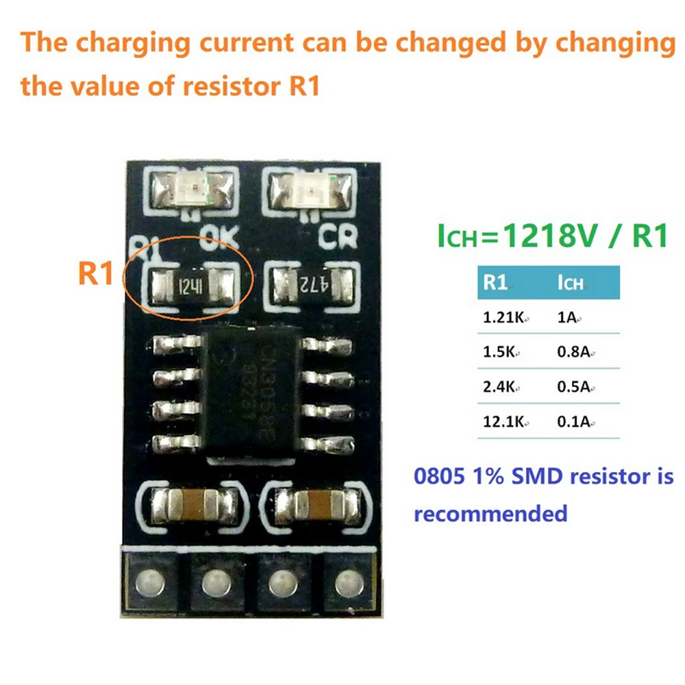 Battery Charger Module 3.2V LiFePO4 Charger Module 3.6V 1A CV/ CC With Over Voltage Protection Auto Charge Low Power Sleep Mode