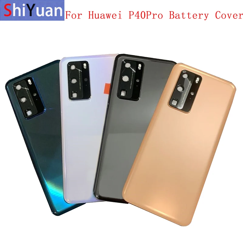 Battery Case Cover Rear Door Housing Back Case For Huawei P40 P40 Pro Camera Frame Lens Replace Battery Cover with Logo