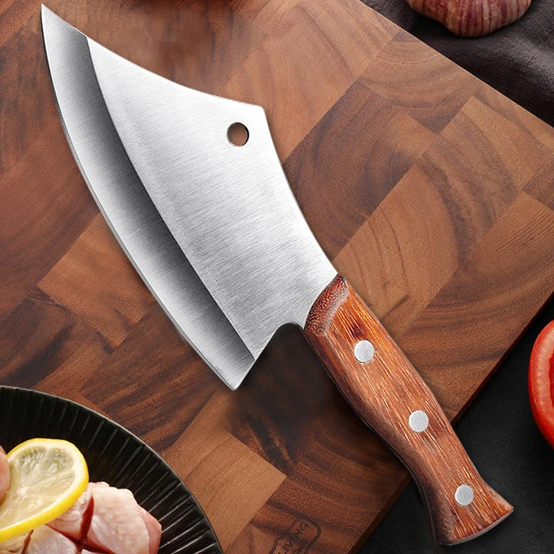 Fishing Knife Stainless Steel Chinese Chef Knife for Meat Fish Fruit Vegetables 4Cr14Mov Kitchen Knife Butcher Cleaver Knife