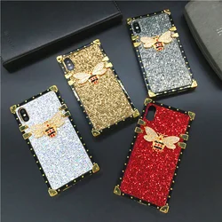 Luxury Bling Gold Bee Cover Glitter Woman Case for Samsung Galaxy A15 A25 A35 A55 A54 A14 A52 A34 A32 A72 A53 A33 A23 A22 A42