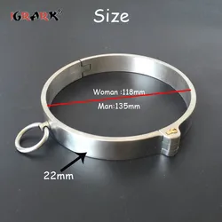 304 Stainless Steel Lockable Neck Collar Bdsm Bondage Restraints Choking Ring Slave Fetish SM Games Sex Toys For Women Man