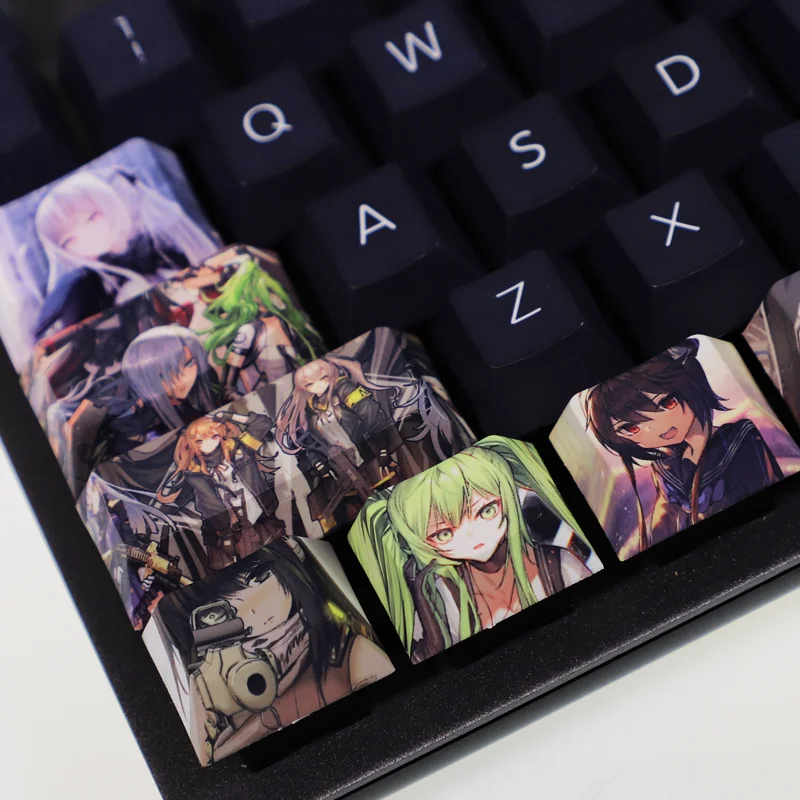 1 ชุด PBT 5 ด้าน Dye Sublimation Keycaps อะนิเมะ Gaming Key Caps สําหรับสาว Frontline คีย์บอร์ด Keycap