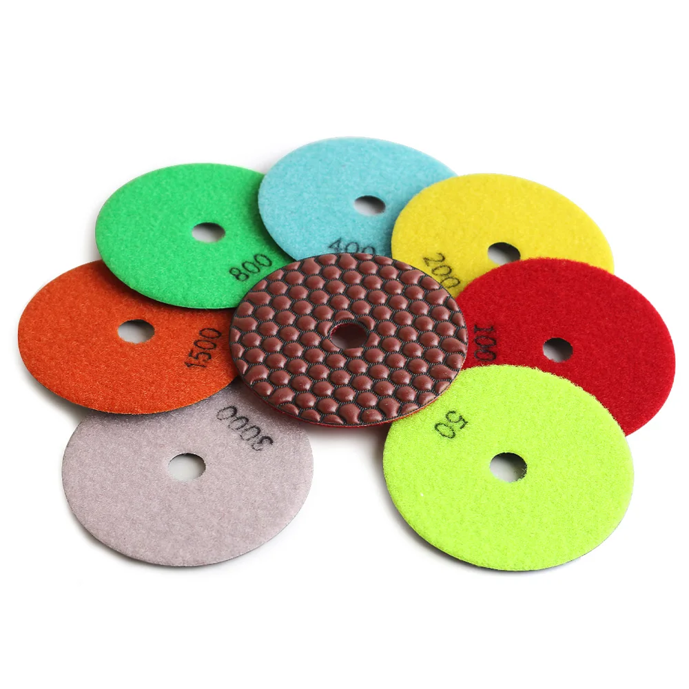 Free shipping 4 inch diamond flexible polishing pads 100mm dry use for stone