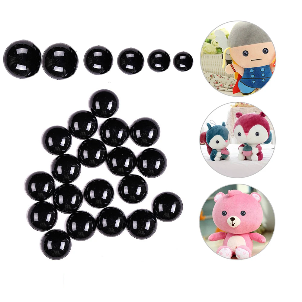 100pcs/Pack 3-12mm Black Plastic Safety Eyes For Bear Doll Animal Puppet Crafts Children Kids DIY Toys Dolls Accessories Gift