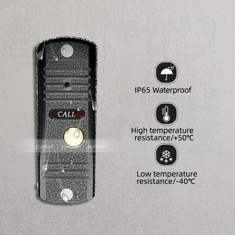 Jeatone 아파트 비디오 도어폰용 무선 스트리트 비디오 인터콤 인터폰, 1200TVL 통화 패널, AC220V, 투야 앱 지원, 7 인치