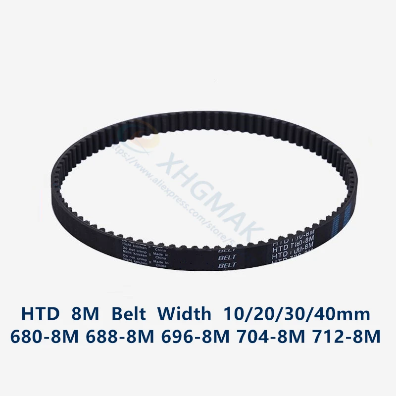 

HTD 8M synchronous belt C=680/688/696/704/712 width 20/30/40mm Teeth 85 86 87 88 89 HTD8M Timing Belt 680-8M 688-8 696-8M 712-8M