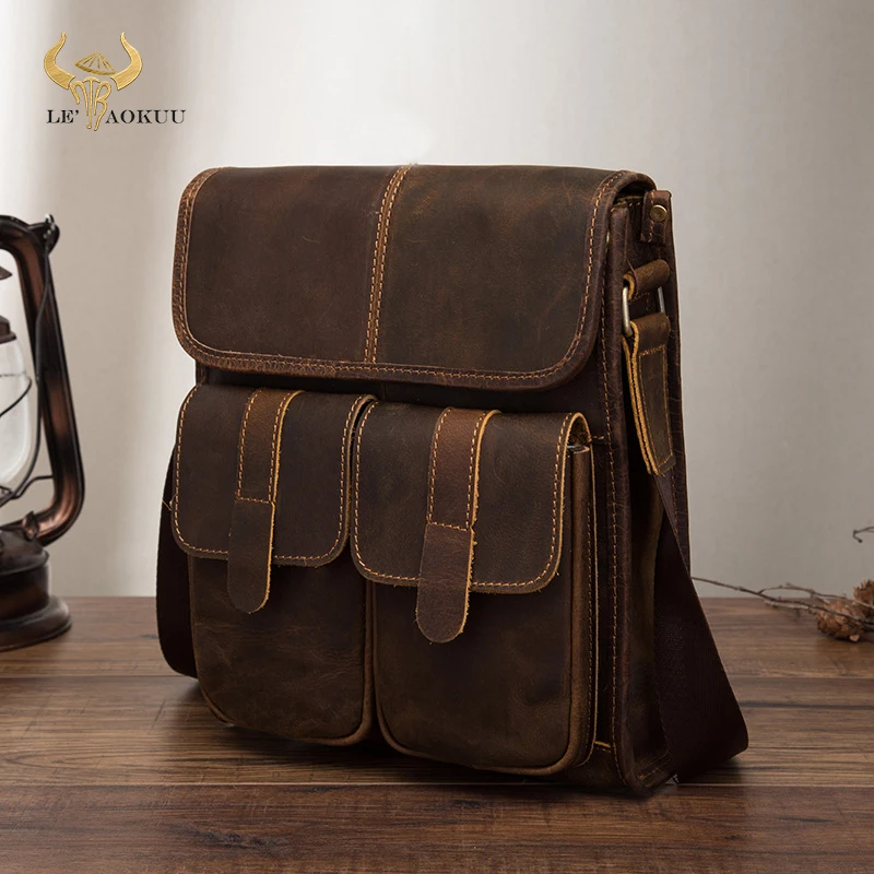 Real Leather Male Design One Shoulder Messenger bag cowhide fashion Cross-body Bag 10\