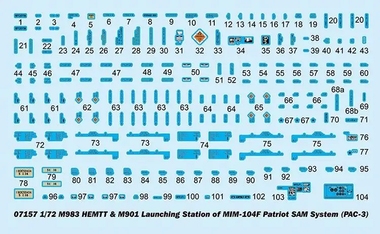 Trumpeter 07157 1:72 Scale M983 HEMTT/M901 Launching Station of MIM-104F Patriot SAM System PAC-3 Model Kit