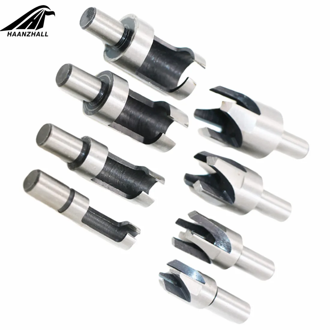 8 pçs/set 5/8 "1/2" 3/8 "1/4" De Madeira de Aço Carbono Plug Broca Cortador De Buraco Bit Set 10 MILÍMETROS Shank 6/10/13/16mm