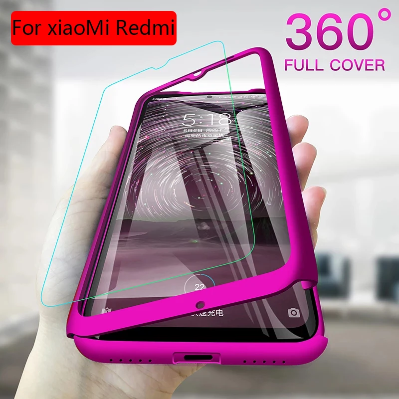 360 Degree Case For Xiaomi Mi Poco M3 X3 10T Lite Note 10 Phone Shell Redmi Note 9 8 7 6 5 Pro 8T 9S 9A 9C Full Cover With Glass