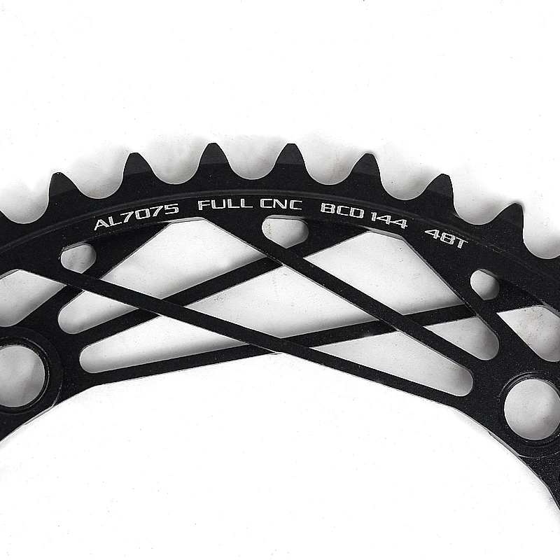 Bicycle Hollowed-out Tooth Plate Parts, Aluminum Alloy, BCD 144, 48T, Bike, Chainring