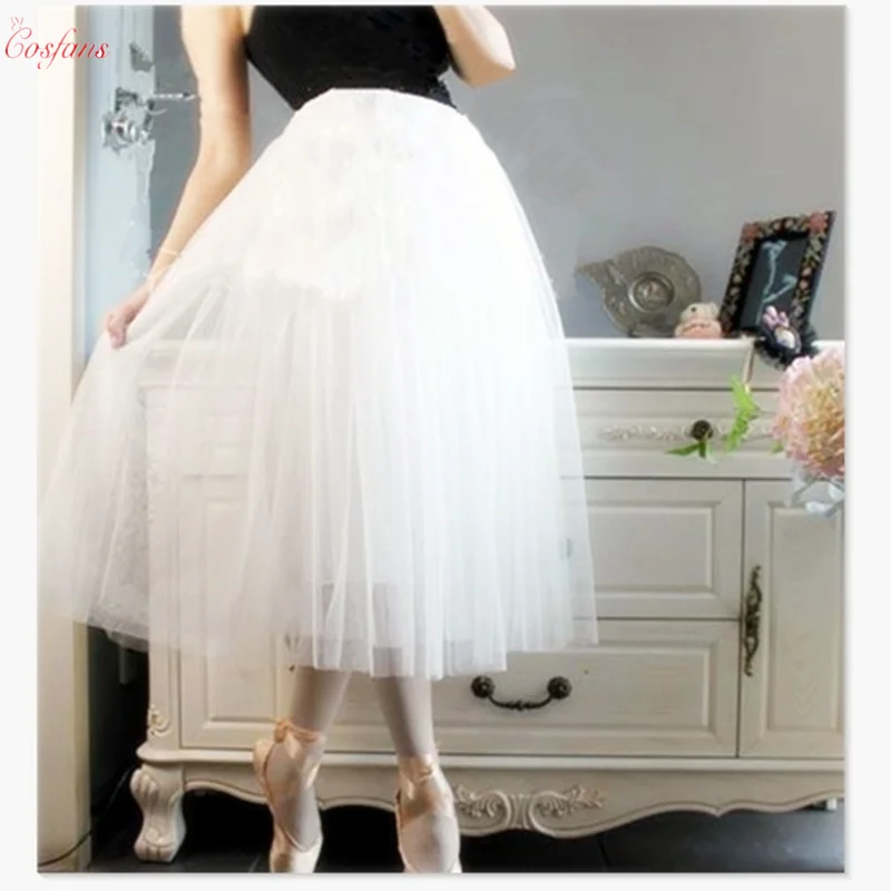 Robe de Ballet pour Femme Adulte, Costume de Ballet Blanc/Bleu, Jupe Blanche en Fibre de Dentelle, Justaucorps Professionnel de brevpour Bol
