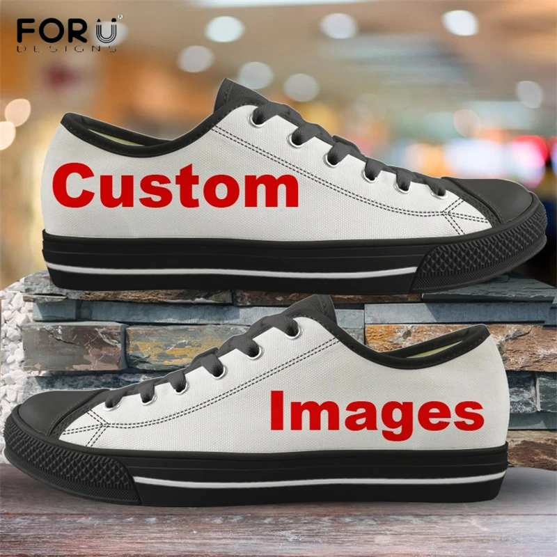 

FORUDESIGNS Men Vulcanized Shoes Custom Your Name/Logo/Text/Image/Photo Print Student Boy Canvas Sneakers Casual Spring Shoes