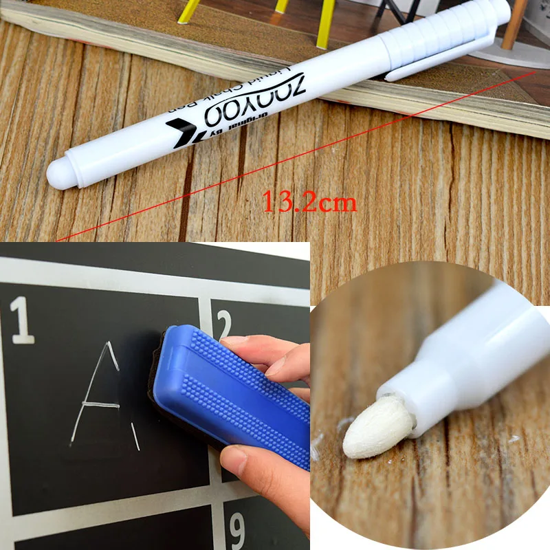 1Pcs White Liquid Chalk Pen Marker Glass Windows Chalkboard Blackboard Liquid Ink Pen Used on Chalkboard Window White Pen