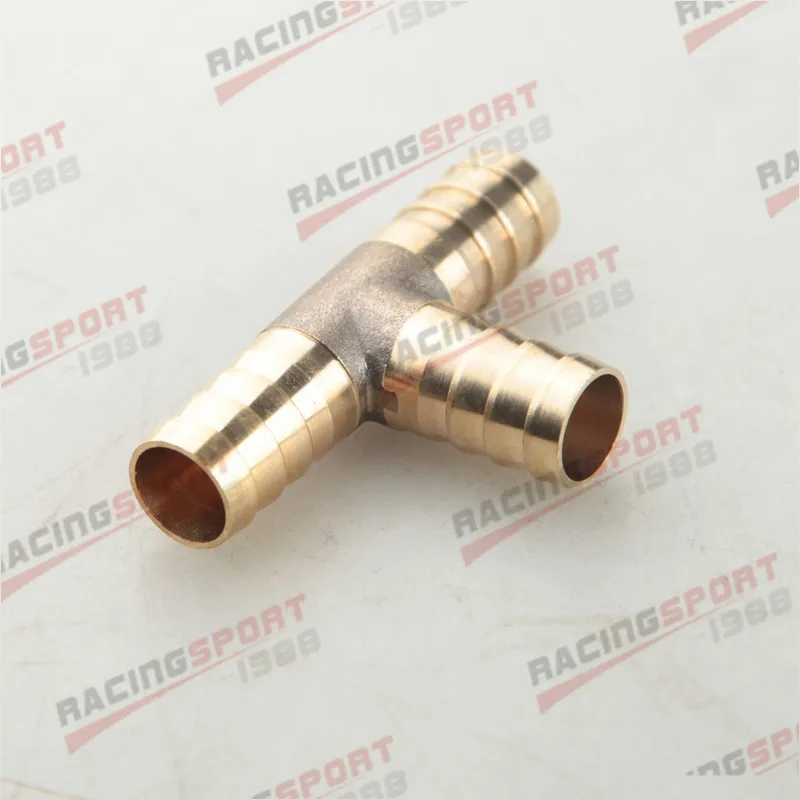 12mm Brass 3 Way T Piece Fuel Hose Joiner Tee Adapter Fitting