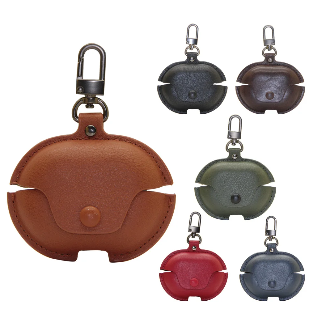 Poyatu couro do plutônio freebuds pro caso para huawei freebuds pro capa de saco de armazenamento de proteção completa com chaveiro anti-perdido