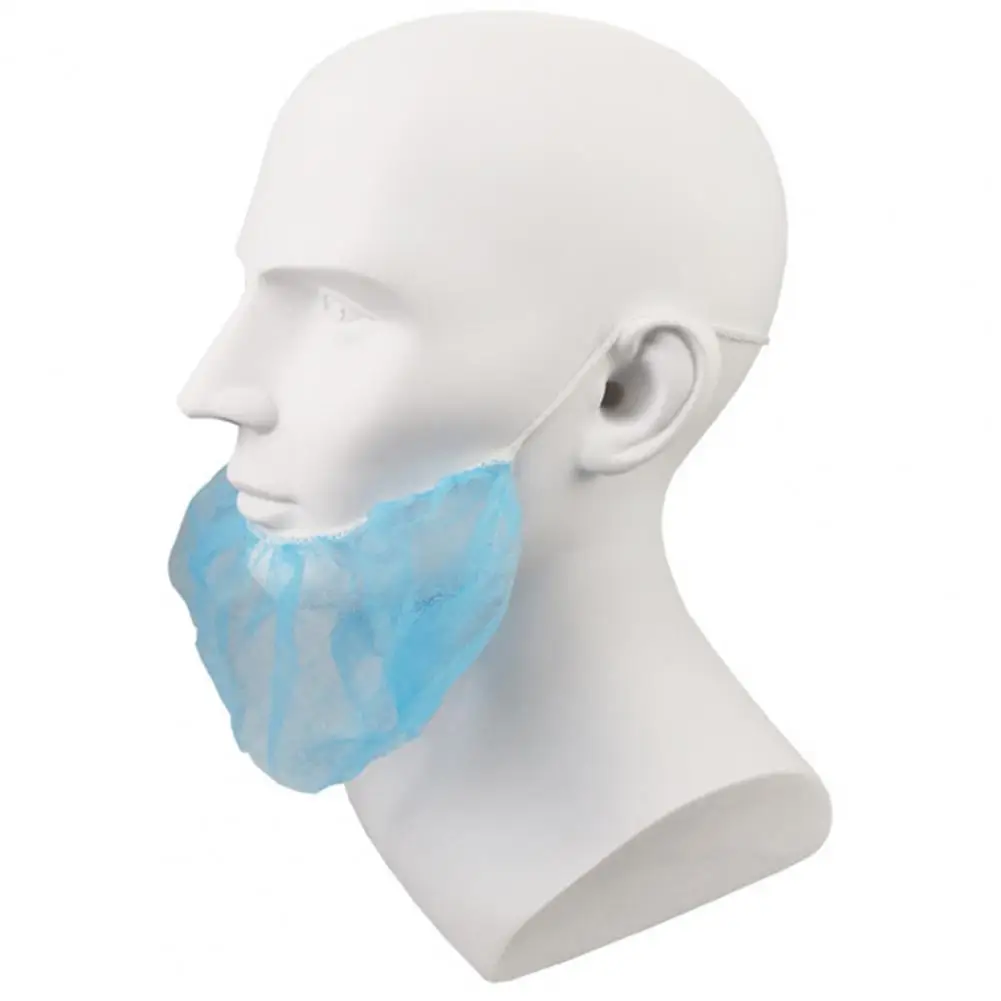 100Pcs Convenient Beard Protectors Disposable Breathable Beard Guards Non-woven Fabric Single Loop Facical Bandanas for Men
