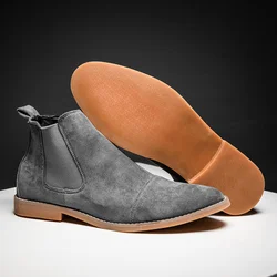 Botas Chelsea elegantes para Hombre, botines de vestir cómodos, puntiagudos, sin cordones, baratos, informales, Otoño e Invierno