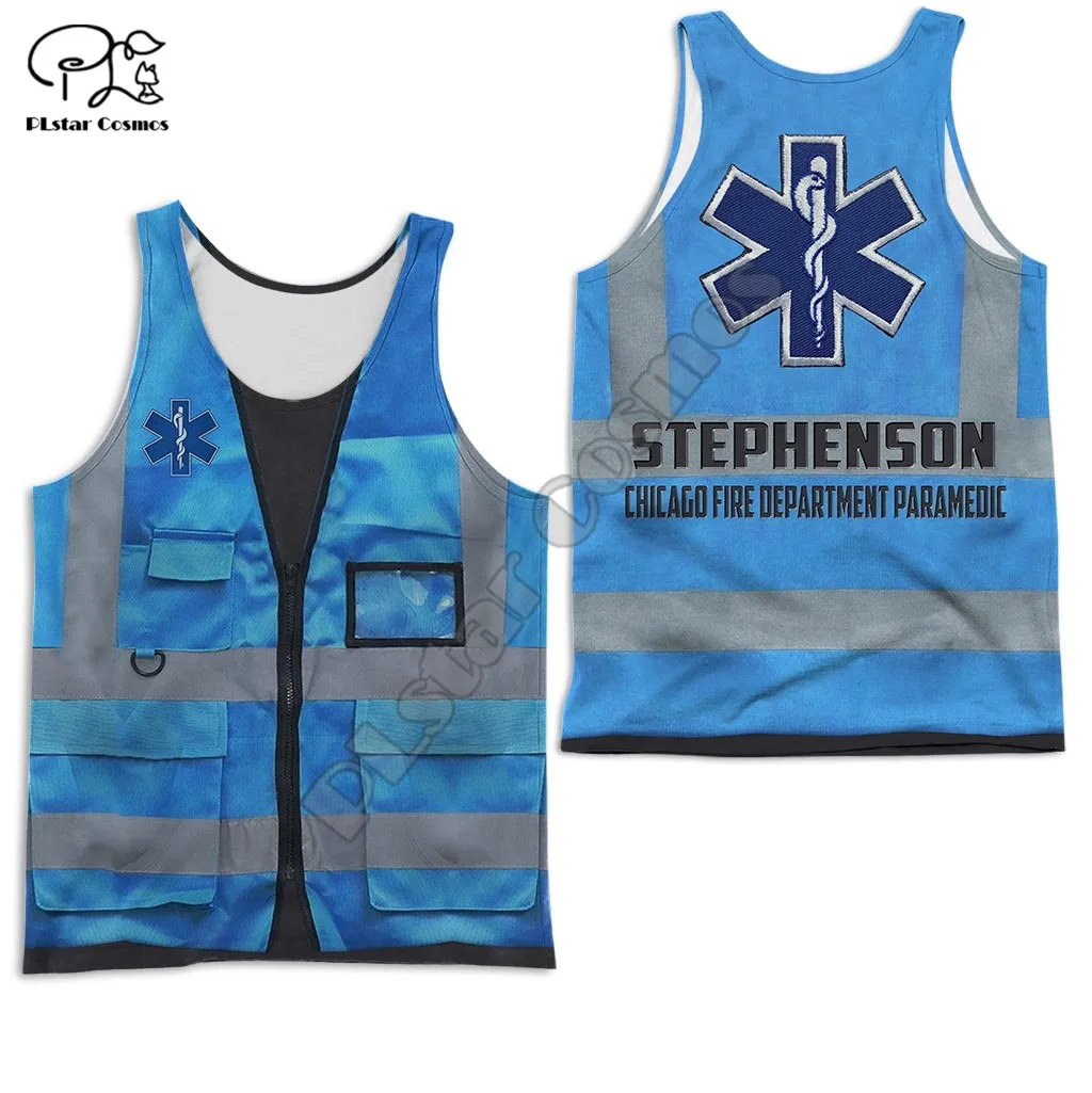 

PLstar Cosmos Newest Emergency Medical Service EMS 3D Print Streetwear Hot Summer Casual Sleeveless Unisex Tank Top Vest Men E29